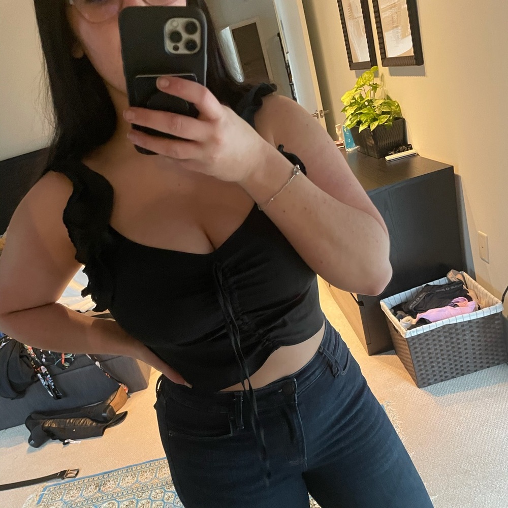 Free People Intimately Crop Ruffle Top